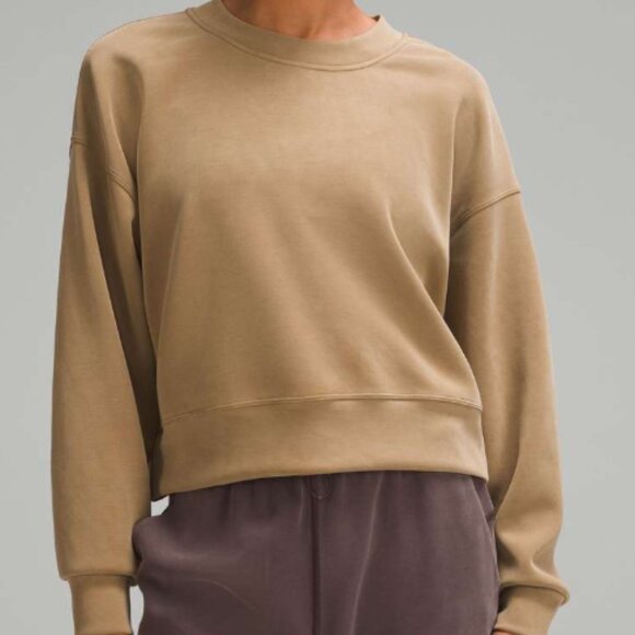18. Lululemon Softstreme Perfectly Oversized Cropped Crew Allspice - Picture 1 of 6